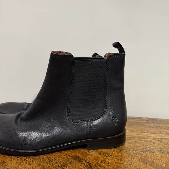 Frye Anna Chelsea Boot Black Leather Ankle Boots - Picture 10 of 11